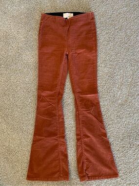 Newbury Kustom Women's Burnt Orange Corduroy Boot Cut Pants